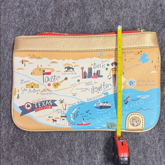 Spartina 449 Red and Gold Zippered Pouch - Picture 5 of 7